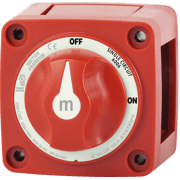 m-Series Mini On-Off Battery Switch with Knob - Red - Image 1