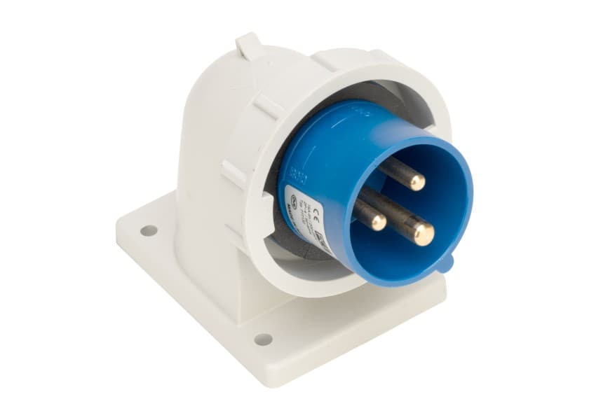 Angled CEE Plug and Socket waterproof 3-pin Image 1 of 3