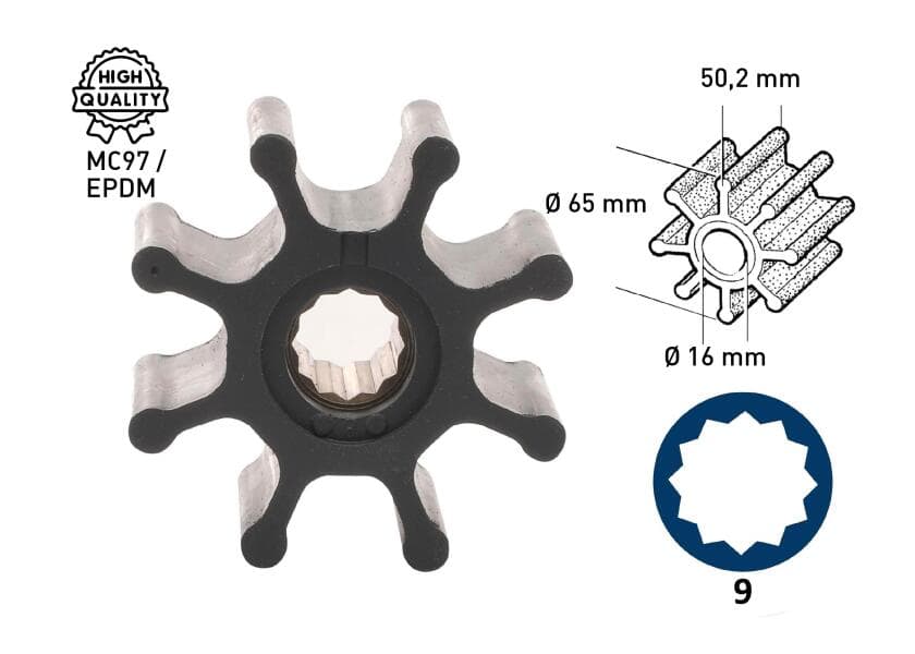 JOHNSON PUMP Impeller MC97 8 Blades Type 9 Image 1 of 5