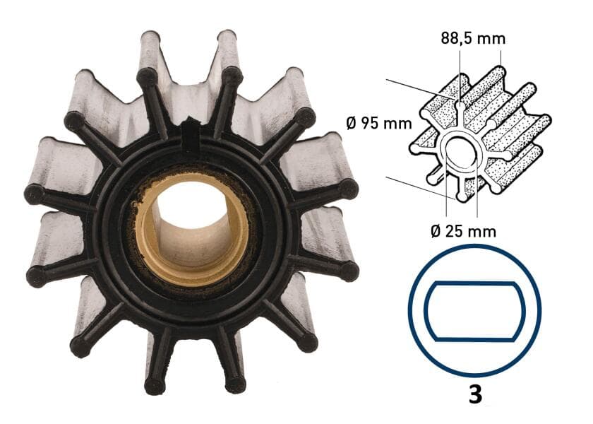Impeller neoprene 12 blades type 3 Image 1 of 4