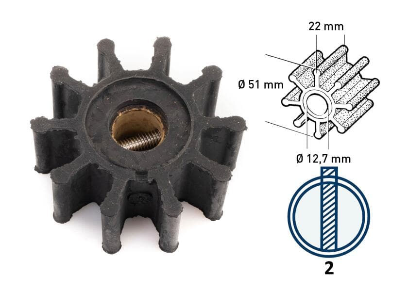 Impeller neoprene 10 blades type 2 Image 1 of 4
