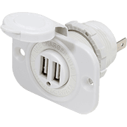 12/24V Dual USB 2.1A Charger - White - Image 1