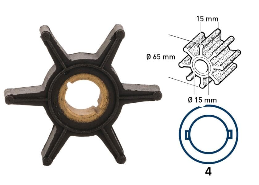 Impeller neoprene 6 blades type 4 Image 1 of 4